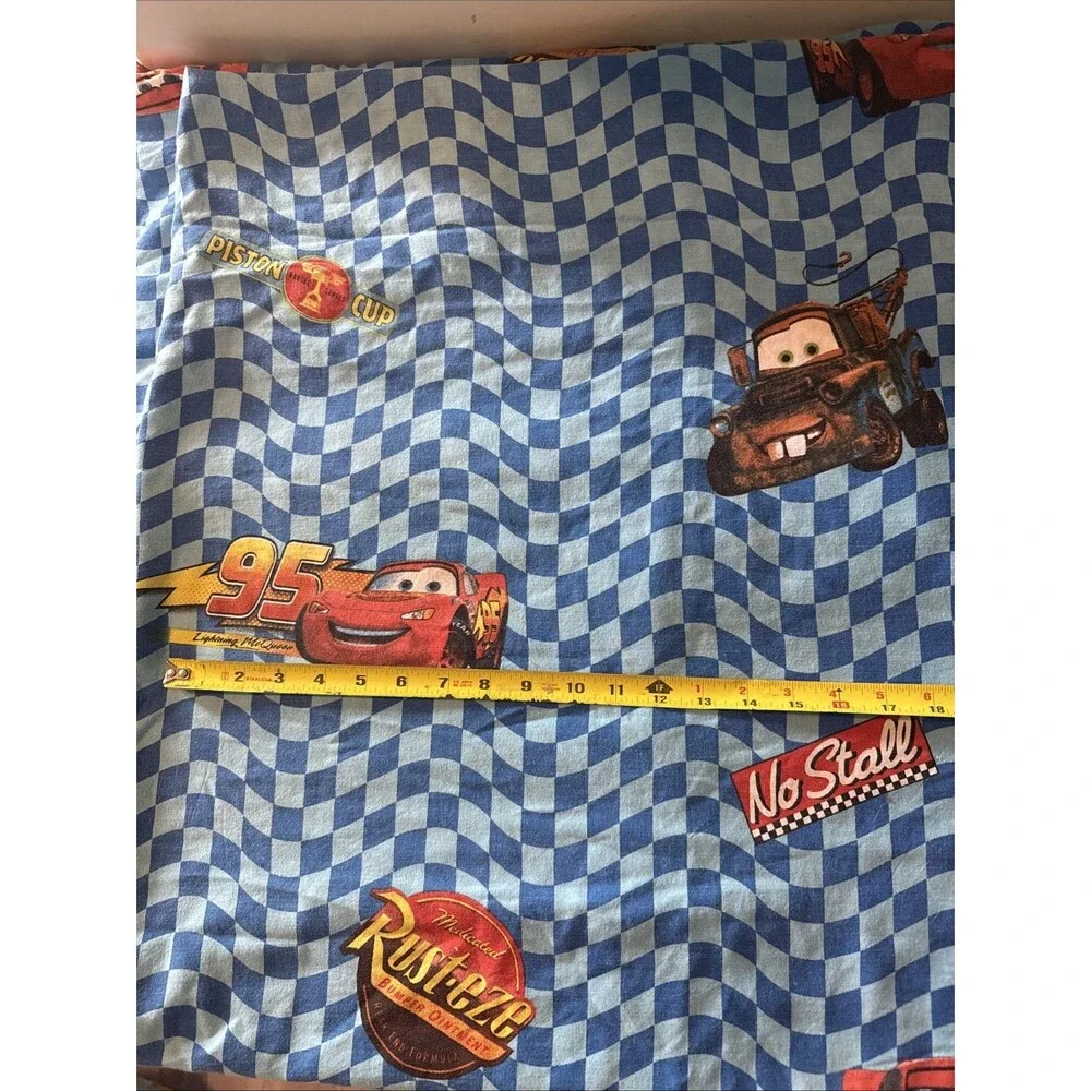 Disney Cars Lightning Mcqueen Mater TwIn Flat Sheet Fabric Craft Panel